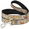 Buckle-Down Designs Dog Leash 6-FEET Summer Harmony Collage Beige/Multi Color