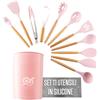 Set Utensili Cucina Silicone Antiaderente Resistente Al Calore Da 11 Pezzi - Mes