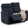 Divano 2 Posti Recliner Manuale Poltrona Reclinabile Tessuto 132x96x103 Grigio