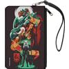 Dungeons & Dragons Canvas Zipper Wallet LARGE Dungeons and Dragons Character Collage Brown/Multi Co