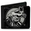Justice League Bi-Fold Wallet Batman Tech Action Pose + Bat Logo Black/White
