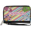 Candy Land PU Zip Around Wallet Rectangle CANDY LAND Characters and Title Logo Stripe Multi