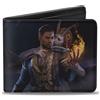 Baldur's Gate III Bi-Fold Wallet BALDUR'S GATE III Wyll and Mizora Flame Pose Scene and Title Logo