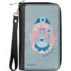 Candy Land PU Zip Around Wallet Rectangle Candy Land QUEEN FROSTINE Standing Pose and Float