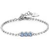 S'Agapõ Bracciale Trilogy Tre Zirconi Azzurri Per Donna In Acciaio Sagapo SDZ24