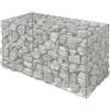 Relaxdays Gabbione schermo da giardino, argento | cestello per pietre, filo 4 mm in acciaio zincato 50x100x50 cm
