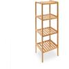 Relaxdays Colonna bagno Scaffale in bambù Mobile salvaspazio Mensola multifunzione