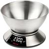 Girmi PS86 Bilancia Da Cucina, Grande Ciotola 2 L, Corpo E Ciotola INOX, Grande