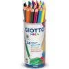Fila PASTELLI GIOTTO mega barattolo 24 colori assortiti Extralarge diametro da 5,5 mm