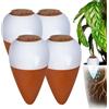 Relaxdays Coni di irrigazione, set 4x350 ml, ceramica, terracotta e bianco