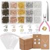 EuTengHao - Kit per Creazione Orecchini, 1905 Pezzi, Accessori e Ganci a Forma d