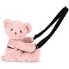 DOUDOU ET COMPAGNIE - Borsa Doudou Orso Rosato Polvere 30 cm - Borsa morbida da indossare a tracolla - Compagno alla moda e confortante - Idea regalo originale - DC4375
