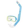 AKTIVE COLORBABY Aqua Sport Set di occhiali da snorkeling per bambini, blu e giallo, con maschera da nuoto, tubo subacqueo, cinturino regolabile, ipoallergenico, senza lattice, lenti in policarbonato, a