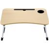 Globly Tavolino Pieghevole 60×40×21 cm, Vassoio Colazione Portatile con Porta Tablet e Porta Bicchiere, Scrivania Laptop Multifunzione per Smart Working