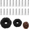Set 22 Pezzi per Chignon Facile: 2 Strumenti per Acconciature + 20 Forcine a U D
