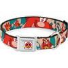 Looney Tunes Dog Collar LTA-Looney Tunes Logo White Yosemite Sam Poses Turquoise Small 9.5-13