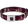 Peter Pan Dog Collar DYBY-Peter Pan Skull Rock Full Color Black/Burgundy Captain Hook Pose