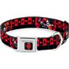 Harley Quinn Dog Collar JKG-Harley Quinn Diamond Full Color Black/Red HARLEY QUINN Bomb Poses