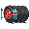 VOUNOT® Set da 4 Ruote Pneumatica 4.80/4.00-8 con Camera d'Aria, Ruota Carriola 400x85mm Foro 20 mm con Asse Incluso e Cuscinetti a Sfere, per Carrello, Carretto e Rimorchio da Giardino