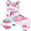 Inty2 Hudora-My First Quad-Pattini a rotelle, Colore Bianco - Rosa, Taglia 26-29