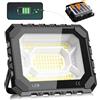 100W Faro Led Ricaricabile, 12000Mah 10000LM Faretto a Batteria Portatile Con Pa