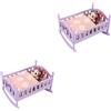 2 Sets Mini Da Letto Modelli Di Mobili Per Camera Miniatura Ornamento