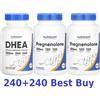 Nutricost PREGNENOLONE 100mg + DHEA100 480 veggiecaps, LA MIGLIORE COMBINAZIONE, SPEDIZ...
