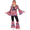 Widmann The 70s Groovy Style - Pink Tiny Bubbles (Shirt, Pants, Headband) (S) Pi