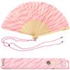 Fisura - Originale ventaglio con stampa tigre rosa. Ventilatore a mano in legno moderno e divertente. Ventaglio rosa. Misure: 42,5 x 23 cm. Legno e tessuto.