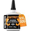 KRAFTPROTZ Colla Istantanea Metallo Liquida 50 g - Colla Metallo e Alluminio | universale, dosaggio preciso, trasparente, impermeabile, termoresistente, punta antiessiccamento, acciaio inox, ferro