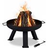 Relaxdays Braciere da giardino ∅ 60cm Fire pit nero 10,5 kg 35 cm Braciere rotondo