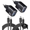 INIU Caricatore USB C INIU 30W GaN Doppia Porta con Cavo 60W iPhone Samsung Nero