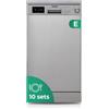 Svan Lavastoviglie in acciaio inox, installazione libera, SJ104501EDX, 10 coperti, 2 ripiani, 6 programmi, controllo elettronico, funzione Stop&Go, efficienza energetica classe E