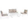 Yes Everyday Set da esterno alluminio, textilene, poliestere HILDE 4 posti Bianco 0664002