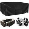 Does not apply KOVER® | Copertura Tavolo Giardino Nera 160X100X74 Cm | Telo Impermeabile Oxford