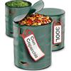 3 Sacchi Giardinaggio 300 Litri Con Coperchio a Zip - Sacchi Pieghevoli Con 4 Ma