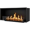 BricoShop24 Camino Bioetanolo da Incasso Frontale 150x30 cm 4kW Nero Bruciatore 3L