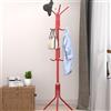Danyx Appendiabiti a Piantana Attaccapanni da Terra Salvaspazio 12 Ganci Rosso H175cm