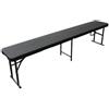 WELL HOME MOBILIARIO & DECORACIÓN Panca Pieghevole 183 x 30 x 43 cm e con Manico per facilitare Lo Spostamento, Lega di Acciaio Plastica, Nero, 183x30x43