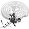 Romon Copricavo 2 Pezzi, 6m Bianco,con Clip per Cavi per TV & PC | Spirale Cavi Elettrici Flessibile, Diametro 22+28mm, PE copricavo, DIY tagliabile, ignifugo, protezione da morsi di animali