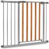 hauck Cancelletto di Sicurezza per Bambini Wood Lock 2 incl. Estensione da 21 cm - Cancelletto per Bambini per Aperture da 96 a 101 cm - Fissaggio a Pressione - Per Porte e Scale - Metallo, Argento