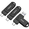 KEXIN Chiavetta USB 3.0 128GB 3 Pezzi Chiavetta USB C 128 GB Pendrive OTG Pennet