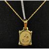 SR Pendente E Catena In Oro 18 K 750 Mls. Oroscopo Bilancia, Forma Di Pergamena.
