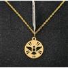 Pendente E Catena Oro 18K 750 Mls. Medaglia Colomba Spirito Santo 12 MM.