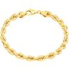 Nuragold 14K Oro Giallo 2mm-10mm D/C Collana Bracciale Uomo Donna 7 " 7.5 " 8 " 8.5 "