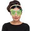 FIESTAS GUIRCA | Occhiali Giganti Mojito Girl per Costume Donna - Verde | Stile Oversize | Lenti Verdi | Decorazioni Lime e Foglie | PVC Leggero | Carnival, Halloween, Feste a Tema