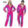 Widmann Pink Metallic Electronic Dance Music Party Fashion Tracksuit (Jacket, Pa