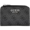 GUESS Laurel II - Portafoglio da donna con cerniera, logo carbone, taglia unica