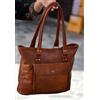 PARRYS LEATHER WORLD Borsa Shopper Vintage In Vera Pelle Di Capra Marrone