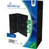 MediaRange 5 custodie per cd e dvd Mediarange quadruple a 4 posti, 14mm come film e videogi